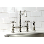 Heritage Bridge Kitchen Faucet with Brass Sprayer