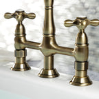 Heritage Bridge Kitchen Faucet with Brass Sprayer