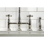 Heritage Bridge Kitchen Faucet with Brass Sprayer