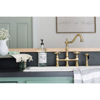 Heritage Bridge Kitchen Faucet with Brass Sprayer