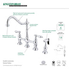 Heritage Bridge Kitchen Faucet with Brass Sprayer