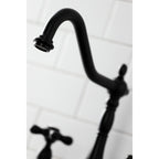 Heritage Bridge Kitchen Faucet with Brass Sprayer