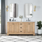 Hervas Bath Vanity with Natural Marble Top without Mirror