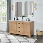 Hervas Bath Vanity with Natural Marble Top without Mirror