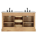 Hervas Bath Vanity with Natural Marble Top without Mirror