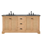 Hervas Bath Vanity with Natural Marble Top without Mirror