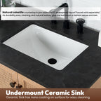 Hervas Bath Vanity with Natural Marble Top without Mirror