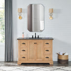 Hervas Bath Vanity with Natural Marble Top without Mirror