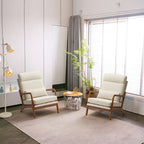 High Back Solid Wood Armrest Backrest Leisure Chair Accent Chair