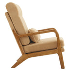 High Back Solid Wood Armrest Backrest Leisure Chair Accent Chair