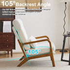 High Back Solid Wood Armrest Backrest Leisure Chair Accent Chair