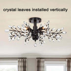 Holly 4-light Crystal Leaves Flush Mount