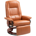 HomCom Faux Leather Adjustable Manual Swivel Base Recliner Chair with Comfortable and Relaxing Footrest
