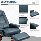 HomCom Faux Leather Adjustable Manual Swivel Base Recliner Chair with Comfortable and Relaxing Footrest