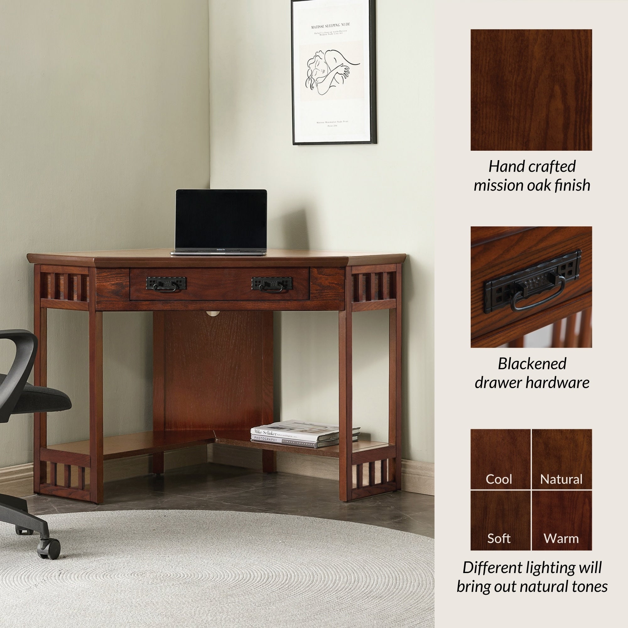Leick Home Mission Corner Writing Desk