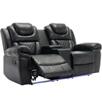 Home Theater Seating Manual Recliner Loveseat with Hide-Away Storage