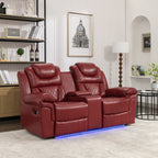 Home Theater Seating Manual Recliner Loveseat with Hide-Away Storage