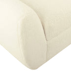 HomePop Modern Sherpa Storage Bench with Wood Legs