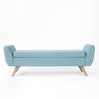 HomePop Modern Sherpa Storage Bench with Wood Legs