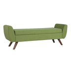 HomePop Modern Sherpa Storage Bench with Wood Legs