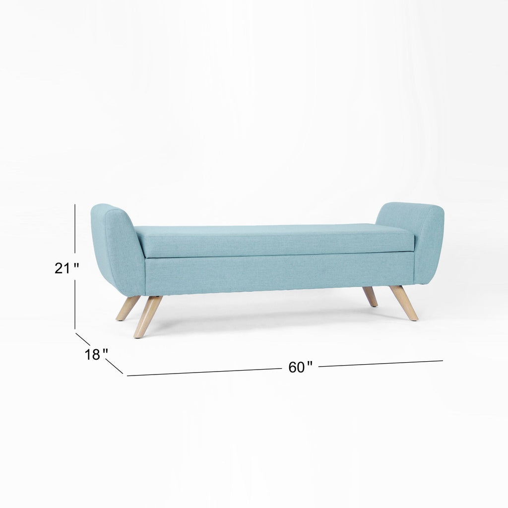 HomePop Modern Sherpa Storage Bench with Wood Legs