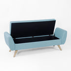 HomePop Modern Sherpa Storage Bench with Wood Legs