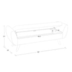 HomePop Modern Sherpa Storage Bench with Wood Legs