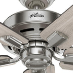 Hunter 44 Altidore Brushed Nickel Ceiling Fan with LED Light Kit, Pull Chain - Farmhouse, Rustic, Transitional