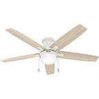 Hunter 52 Anisten Low Profile Ceiling Fan with LED Light and Pull Chain - Modern, Contemporary, Transitional