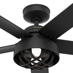 Hunter 52 Autumn Breeze II Ceiling Fan Indoor Outdoor LED Light & Handheld Remote - Industrial, Transitional, Modern, Caged