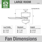 Hunter 52 Canyon Ridge Indoor / Outdoor Ceiling Fan LED Light, Handheld Remote - Farmhouse, Rustic, Industrial