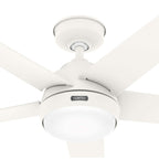 Hunter 52 Skyflow Outdoor Ceiling Fan w/ LED Light Kit, Wall Control - Coastal Modern Contemporary - WeatherMax - WET-RATED!