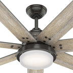 Hunter WiFi Whittington Ceiling Fan with LED Light, Handheld Remote - Windmill - Industrial, Farmhouse, Rustic - SMART FAN!