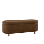 INK IVY Bailey Boucle-Style Curved Storage Accent Bench