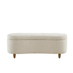 INK IVY Bailey Boucle-Style Curved Storage Accent Bench