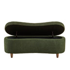 INK IVY Bailey Boucle-Style Curved Storage Accent Bench