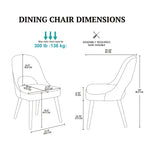 INK IVY Nola Upholstered Dining Side Chairs with Cutout Back design (Set of 2)