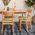 Abrielle Mid-Century Modern Upholstered Rubberwood Dining Chair (Set of 2) by Christopher Knight Home