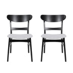 Abrielle Mid-Century Modern Upholstered Rubberwood Dining Chair (Set of 2) by Christopher Knight Home