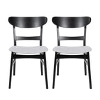 Abrielle Mid-Century Modern Upholstered Rubberwood Dining Chair (Set of 2) by Christopher Knight Home