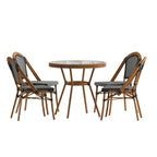 Indoor/Outdoor Commercial Bistro Set with Table and Four Chairs