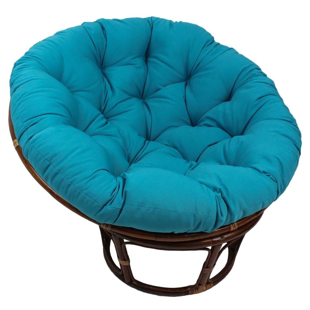 Bali 42-inch Rattan Papasan Chair with Twill Cushion