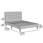 Chastleton Upholstered Bed with Diamante Headboard (Grey Velvet)