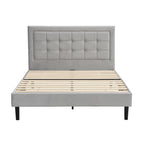 Chastleton Upholstered Bed with Diamante Headboard (Grey Velvet)