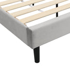 Chastleton Upholstered Bed with Diamante Headboard (Grey Velvet)