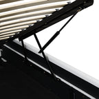 Buxton Faux Leather End Opening Ottoman Storage Bed Frame with Muti-colour LED Light Strip (White PU)