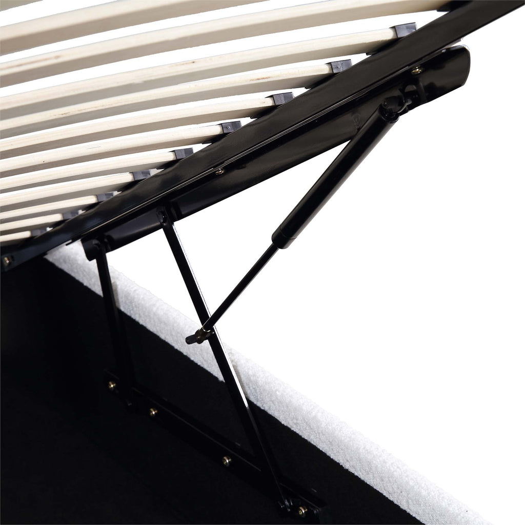 Archer White Boucle Ottoman Storage Bed