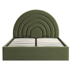 Archer Moss Green Velvet Ottoman Storage Bed
