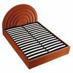 Archer Rust Velvet Ottoman Storage Bed