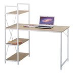 4-Tier Shelves Computer Workstation Desk, Natural Colour